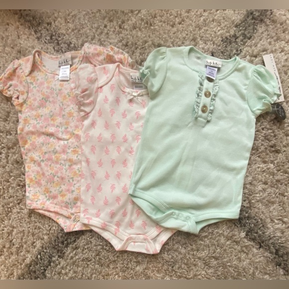 Nicole Miller Other - Nicole Miller Mint, Pink, Floral Bodysuit set of Three